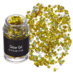 Gold Star Glitter Gel. 0.17oz