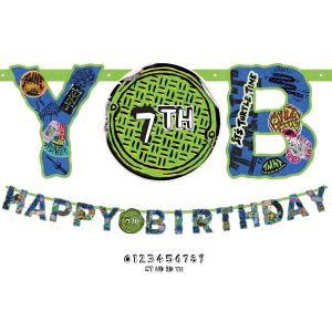 TMNT Add an Age Cardstock Birthday Banner Kit. 10ft - Teenage Mutant Ninja Turtles: Mutant Mayhem
