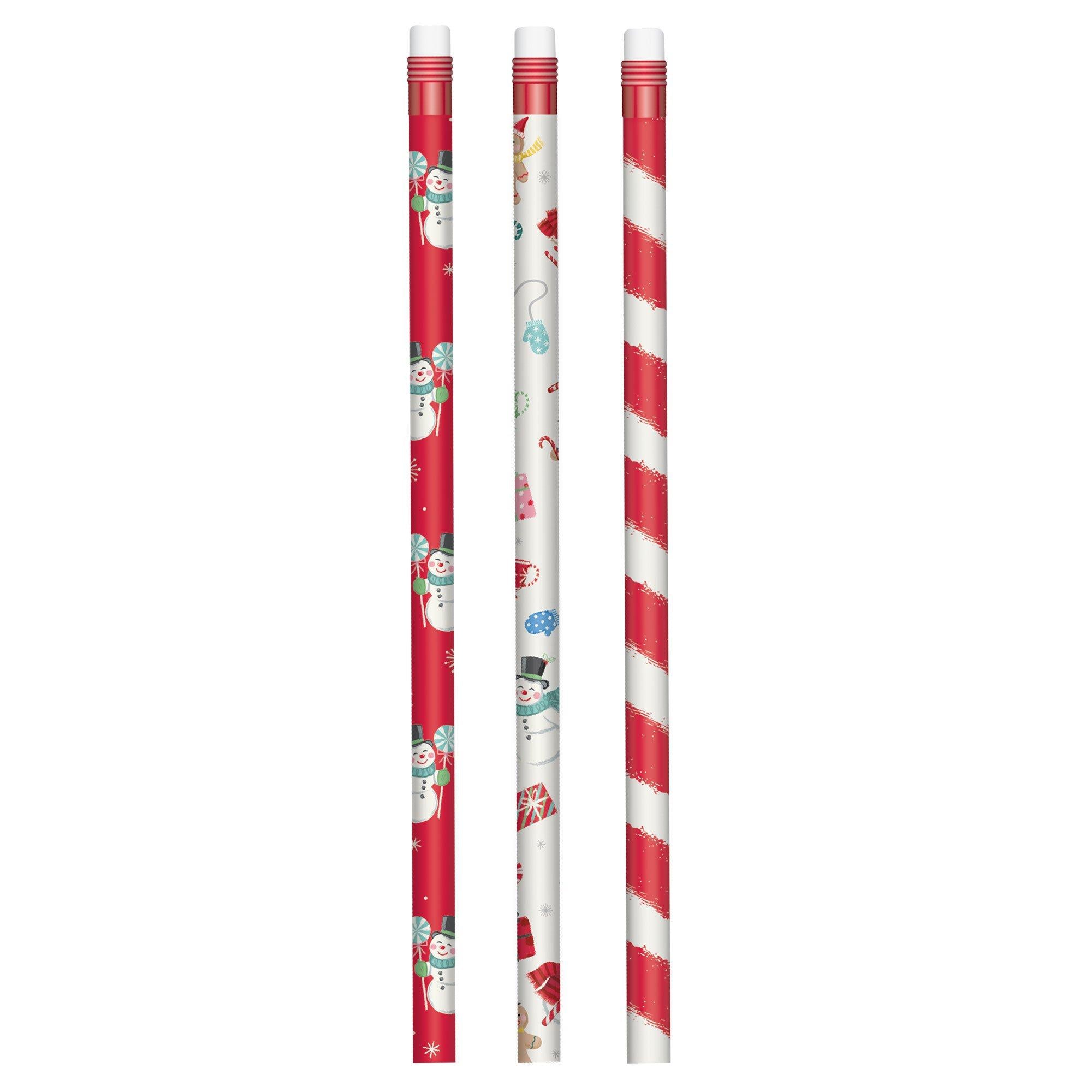 Peppermint Twist Holiday Wood Pencils. 24ct