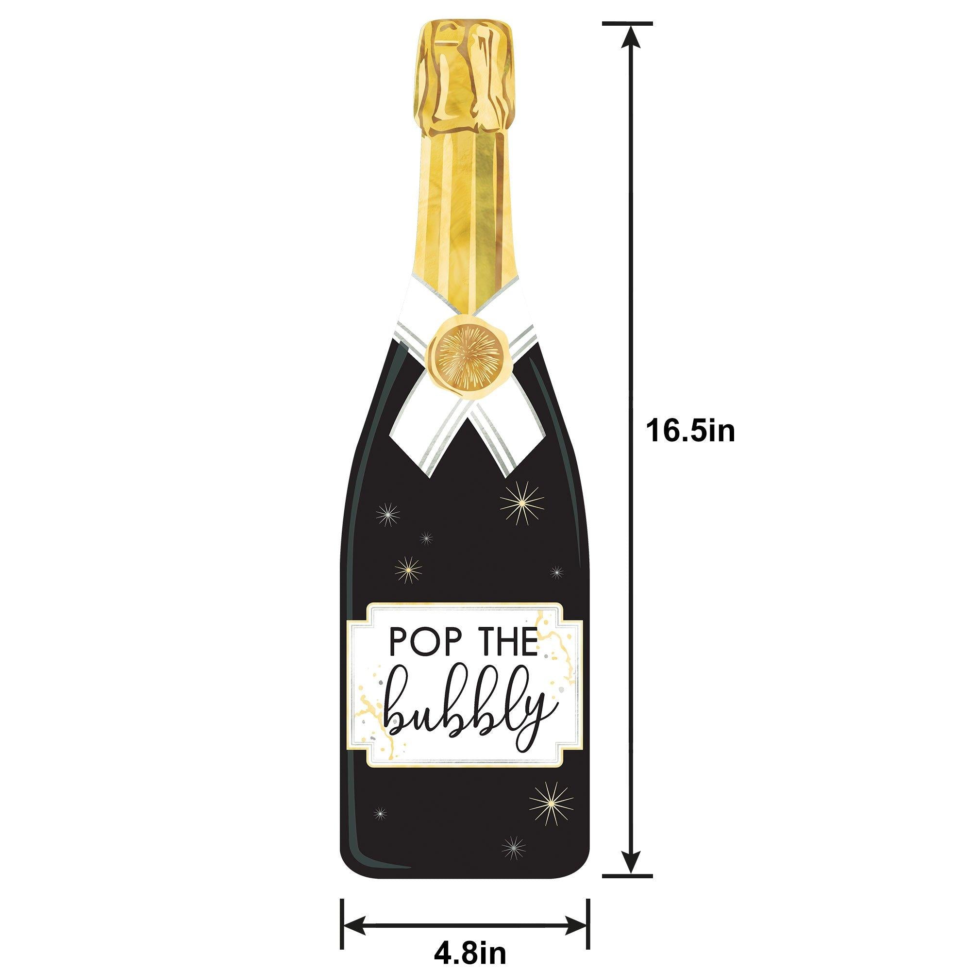 Light-Up New Year's Eve Champagne Bottle Wood Sign. 16.5in - Image 2
