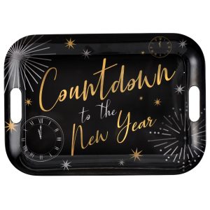 New Year's Countdown Melamine Serving Tray. 18.5in x 13in