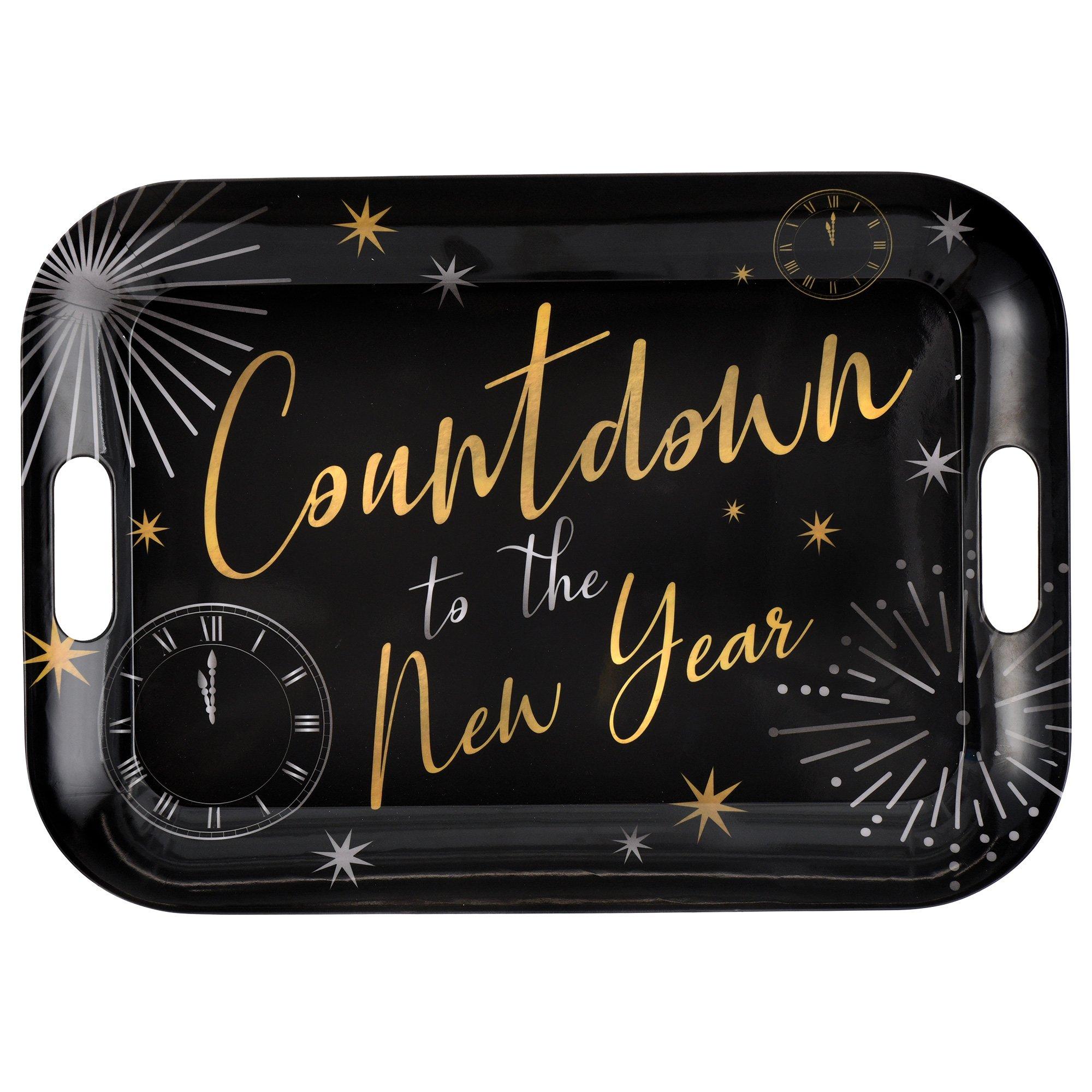 New Year's Countdown Melamine Serving Tray. 18.5in x 13in