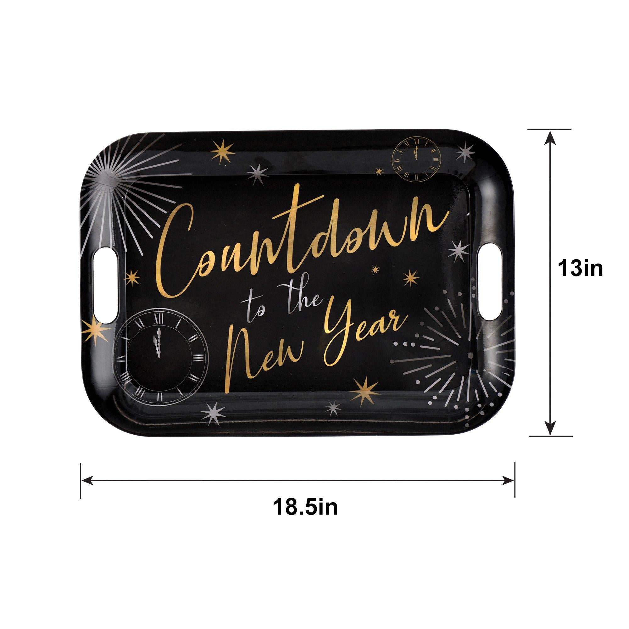 New Year's Countdown Melamine Serving Tray. 18.5in x 13in - Image 2