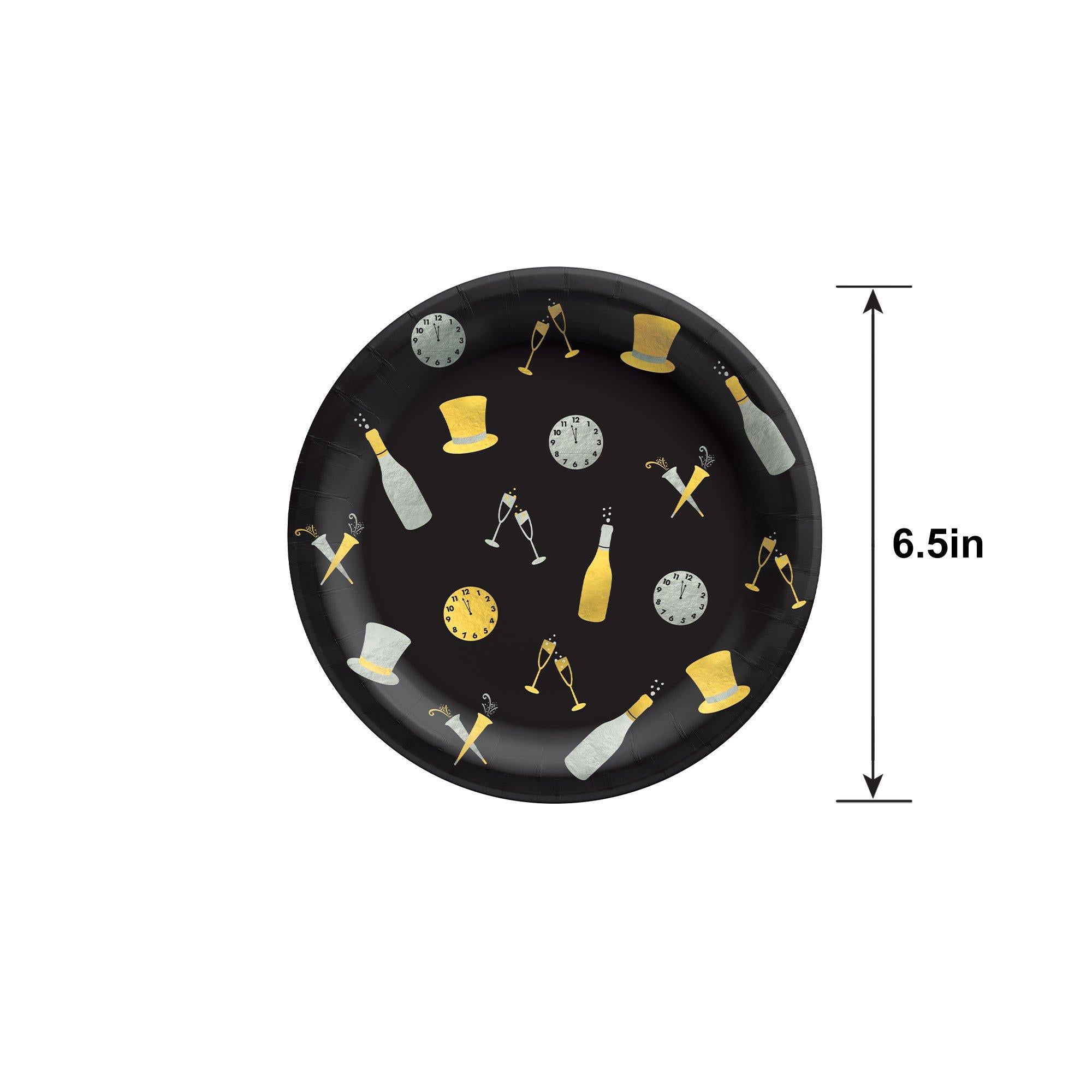 Bubbly This Way New Year's Eve Paper Dessert Plates. 6.5in. 50ct - Image 5
