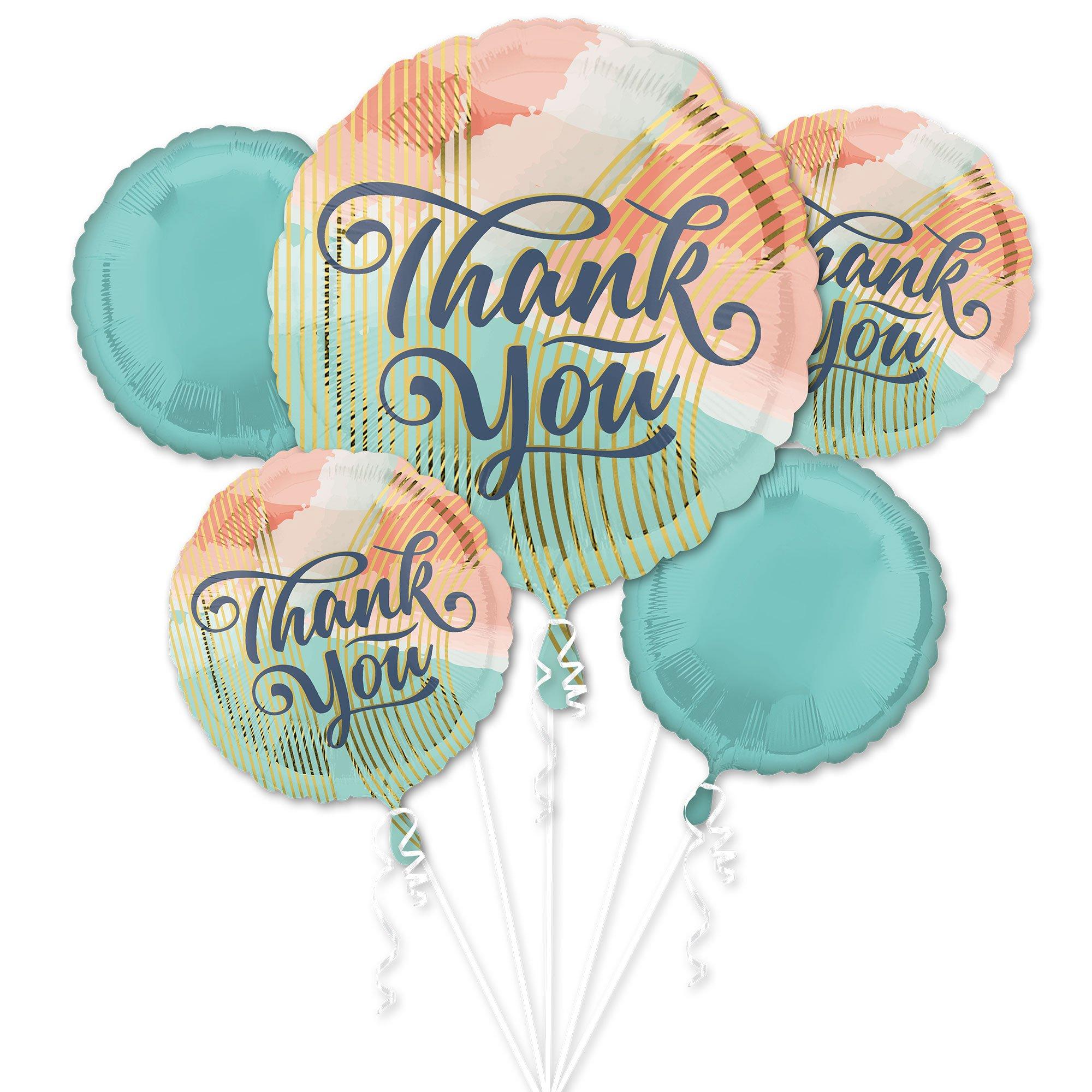 Pastel Clouds Thank You Foil Balloon Bouquet. 5pc