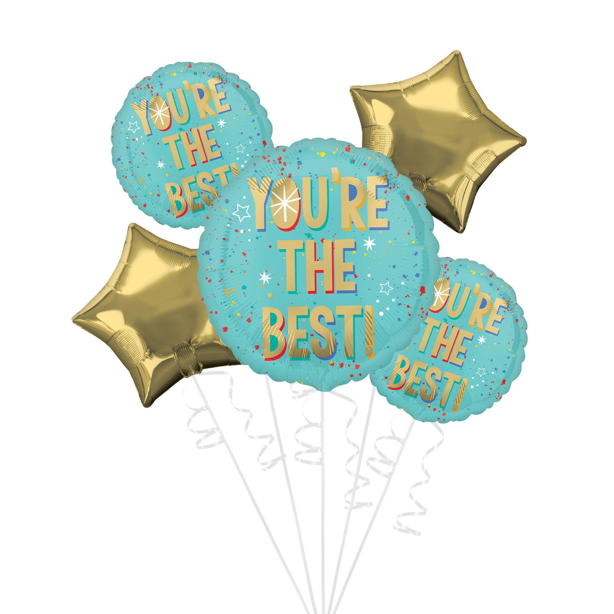 Paint Splash You're the Best Foil Balloon Bouquet. 5pc