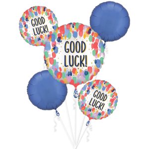 Painterly Dots Good Luck Foil Balloon Bouquet. 5pc