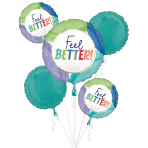 Cutout Collage Feel Better Foil Balloon Bouquet. 5pc