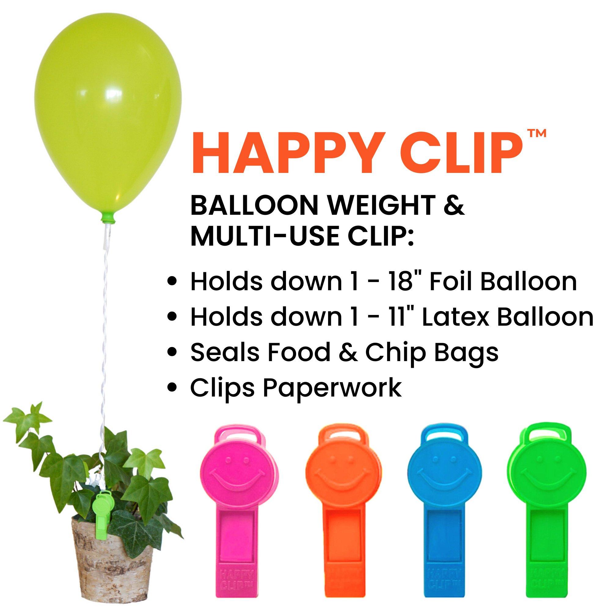 Neon Happy Clip Balloon Weights. 4ct - Image 3