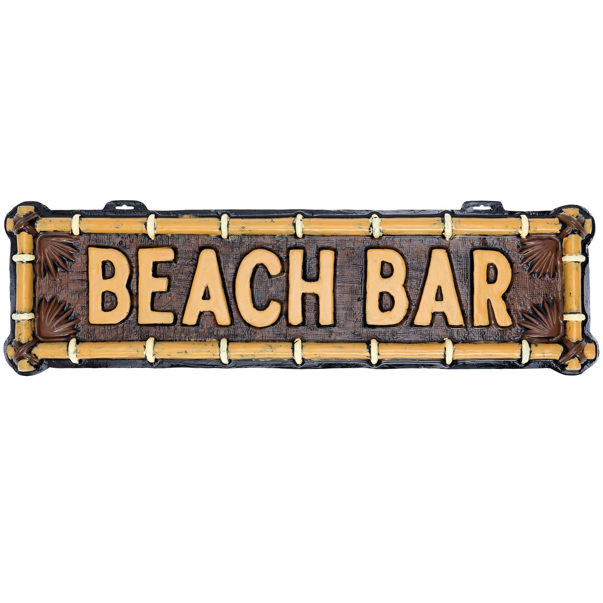 Summer Beach Bar Vacuform Plastic Sign. 38.5in x 10.5in