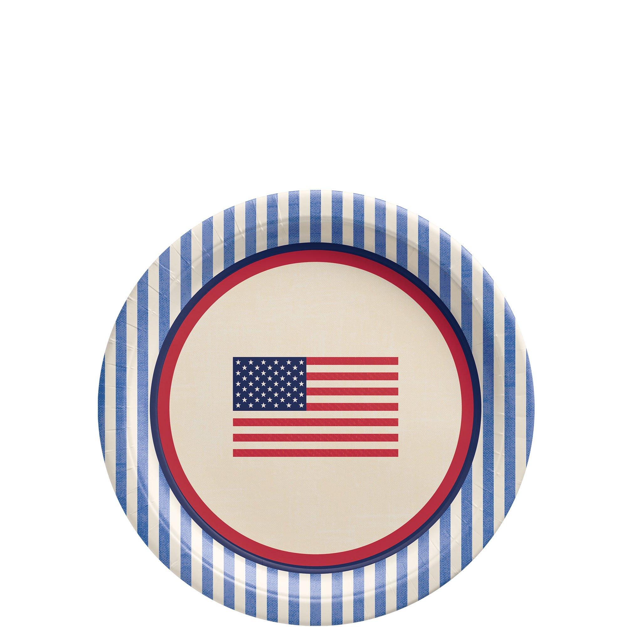 Americana Stripe Patriotic Tableware Kit for 16 Guests - Image 3