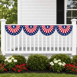 Patriotic Fabric Bunting. 11ft x 1.6ft
