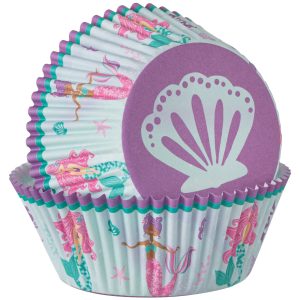 Mermaid Paper Baking Cups. 2in. 48ct