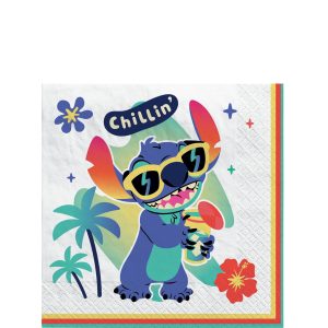 Stitch Aloha Beverage Napkins. 5in. 16ct - Disney Lilo & Stitch
