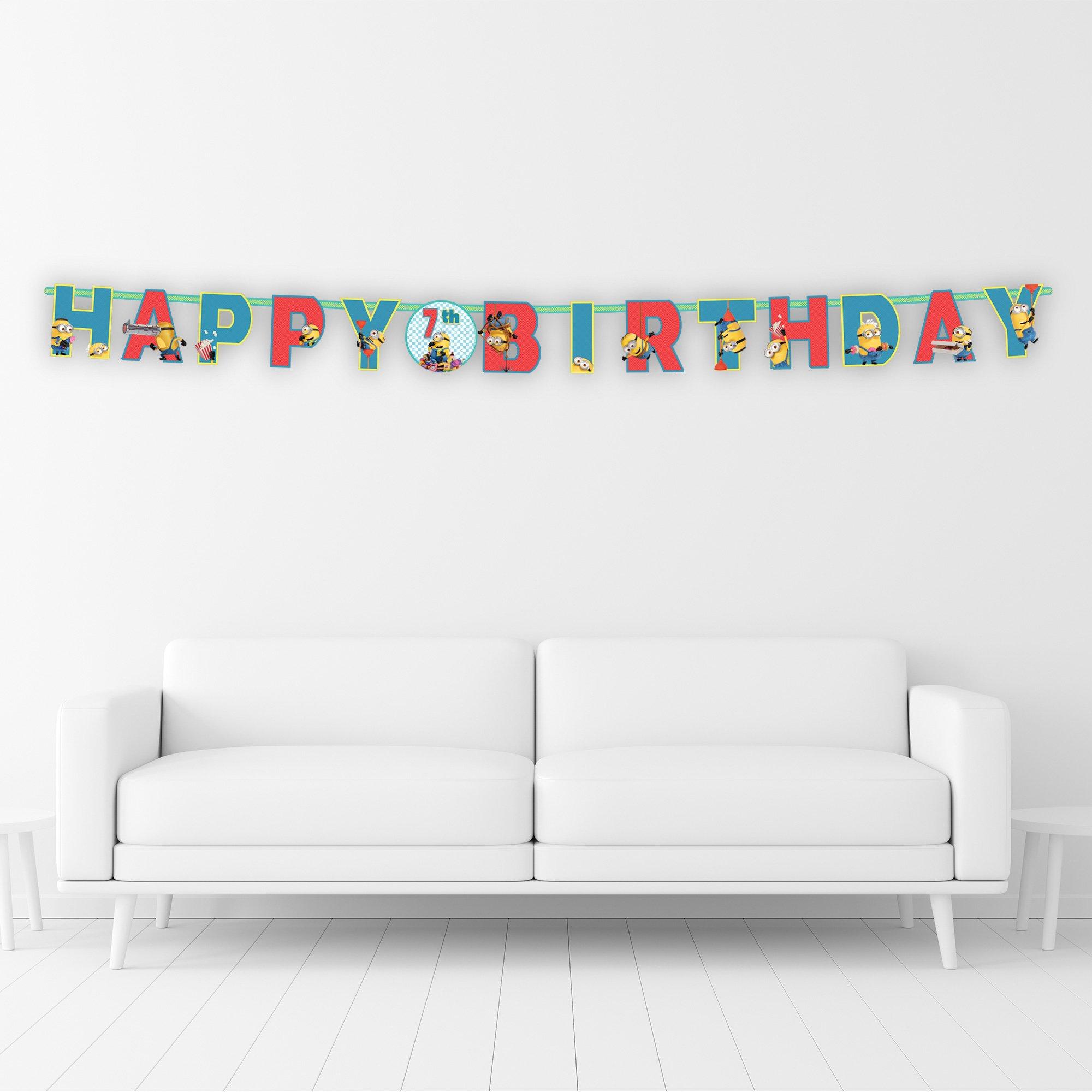 Minions Add an Age Cardstock Birthday Banner Kit. 10ft - Despicable Me 4 - Image 2
