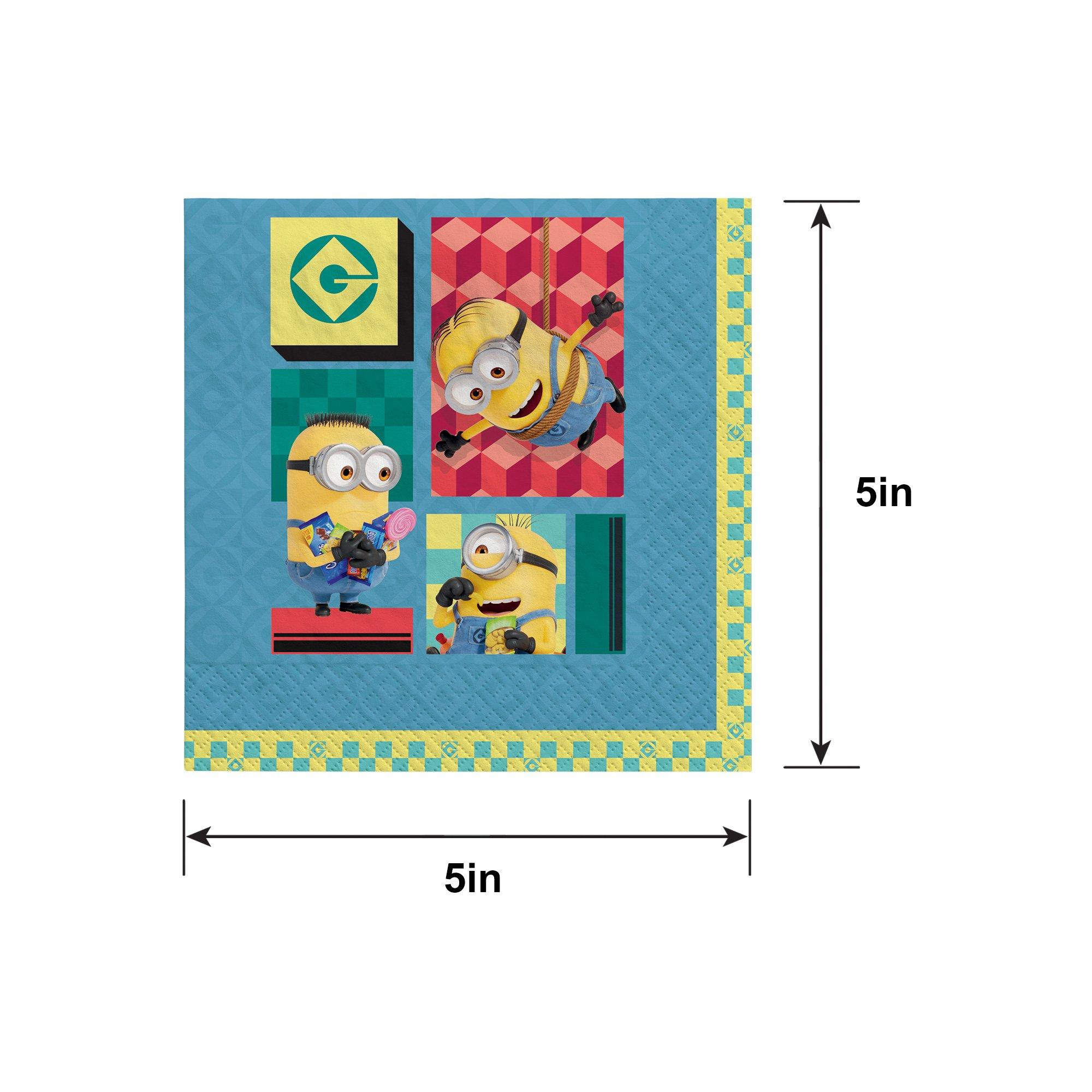 Minions Paper Beverage Napkins. 5in. 16ct - Despicable Me 4 - Image 2