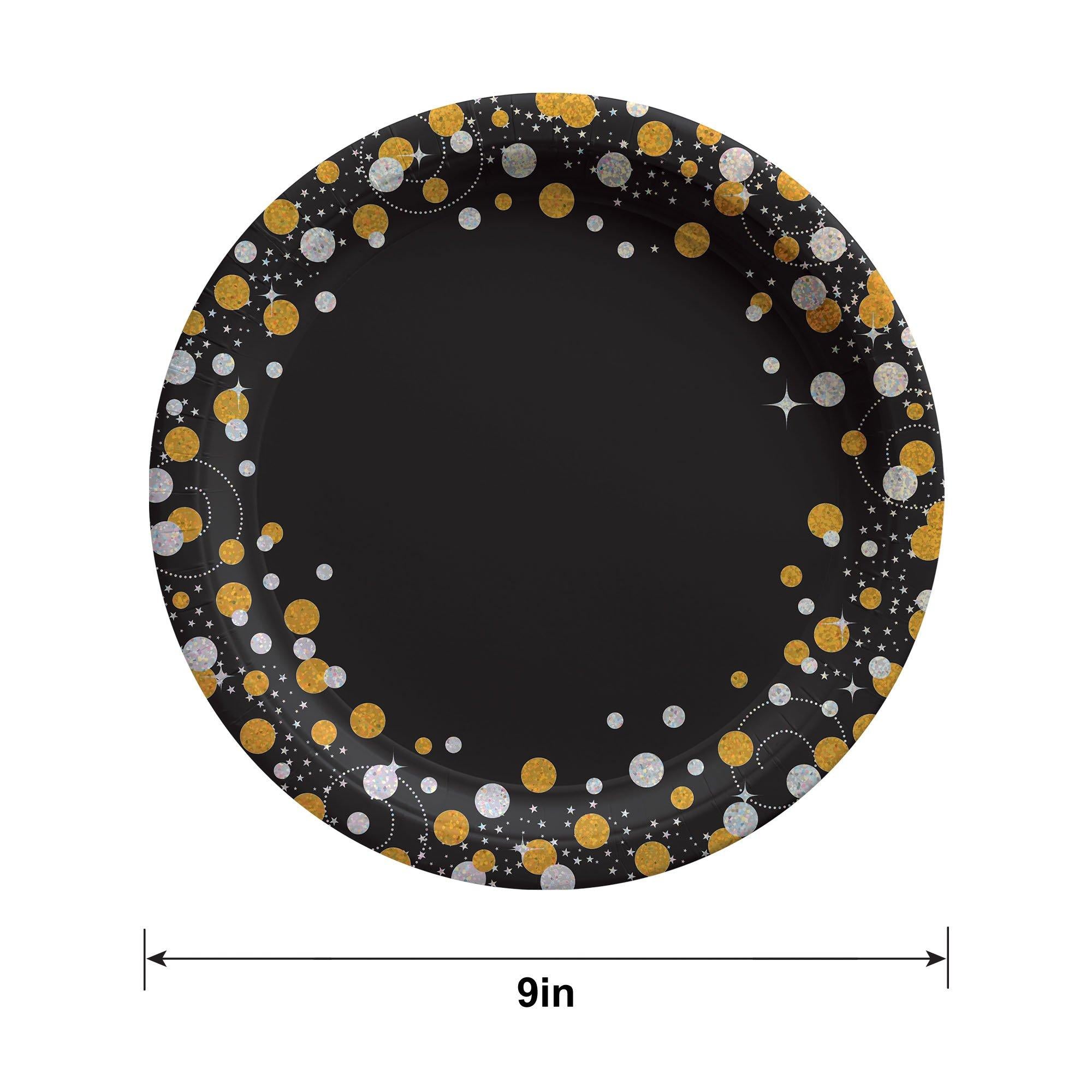 Prismatic Sparkling Celebration Paper Lunch Plates. 9in. 8ct - Image 2