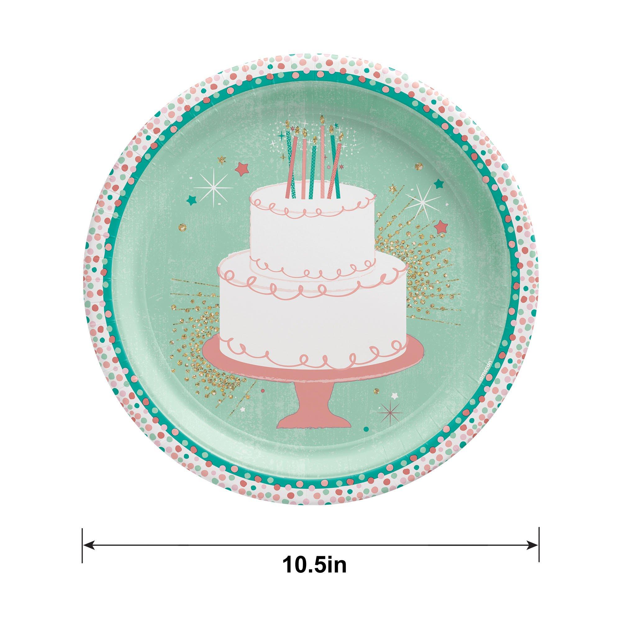 Happy Cake Day Paper Dinner Plates. 10.5in. 8ct - Image 2