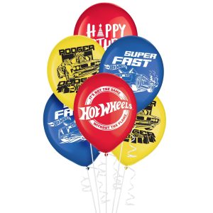 6ct. 12in. Hot Wheels Latex Balloons
