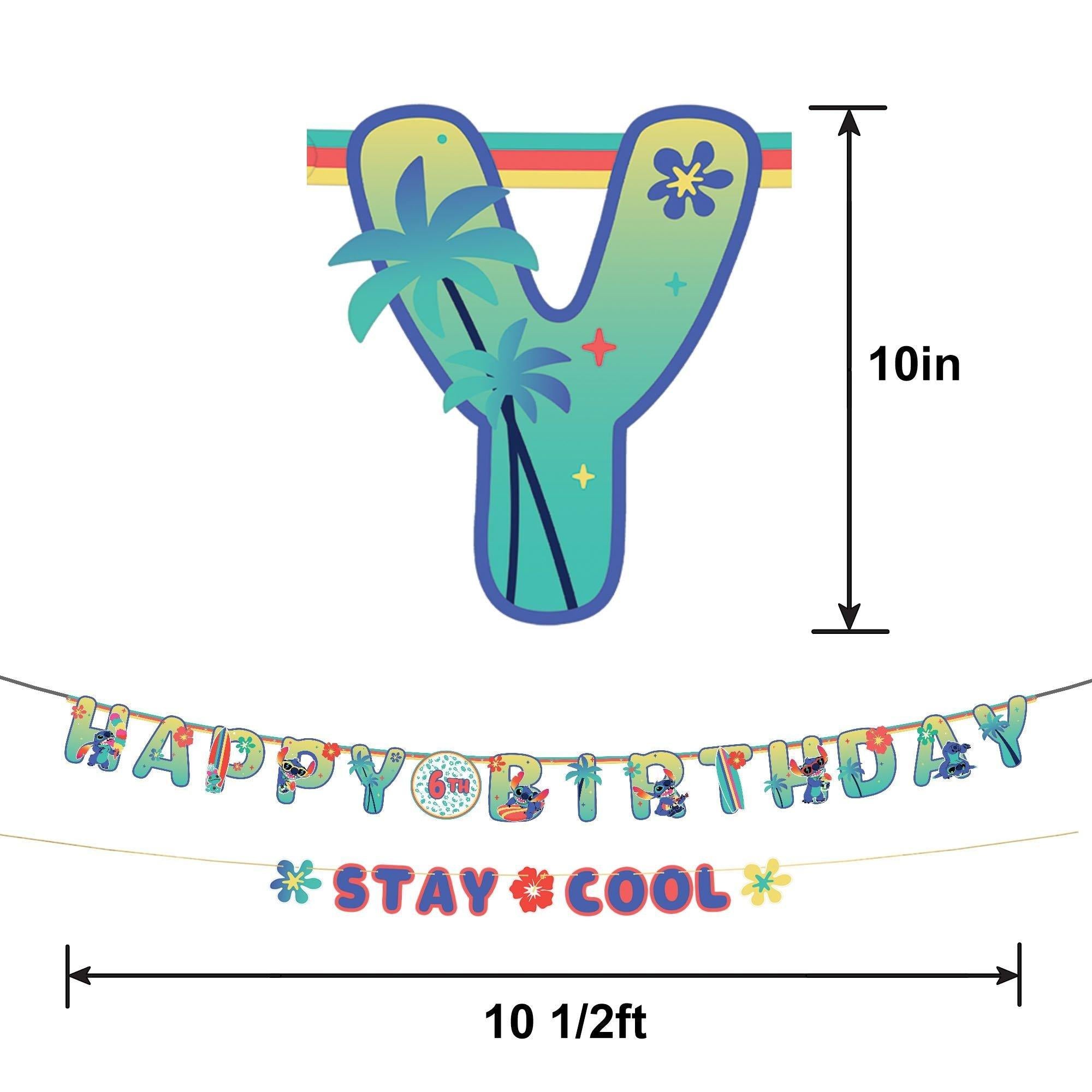 Stitch Aloha Add an Age Cardstock Birthday Banner Kit. 10.5ft - Disney Lilo & Stitch - Image 3