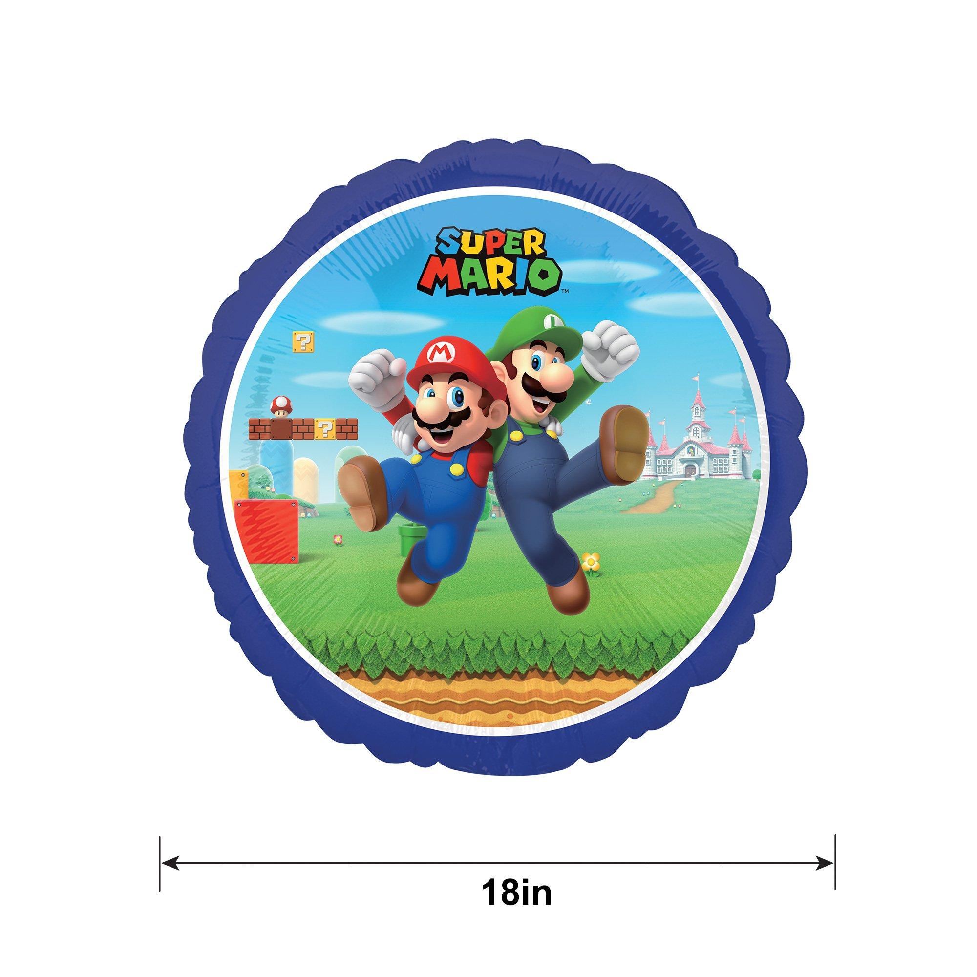 Mario & Luigi Foil Balloon. 18in - Super Mario Bros - Image 2