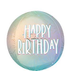 Pastel Dream Happy Birthday Orbz Balloon. 15in x 16in