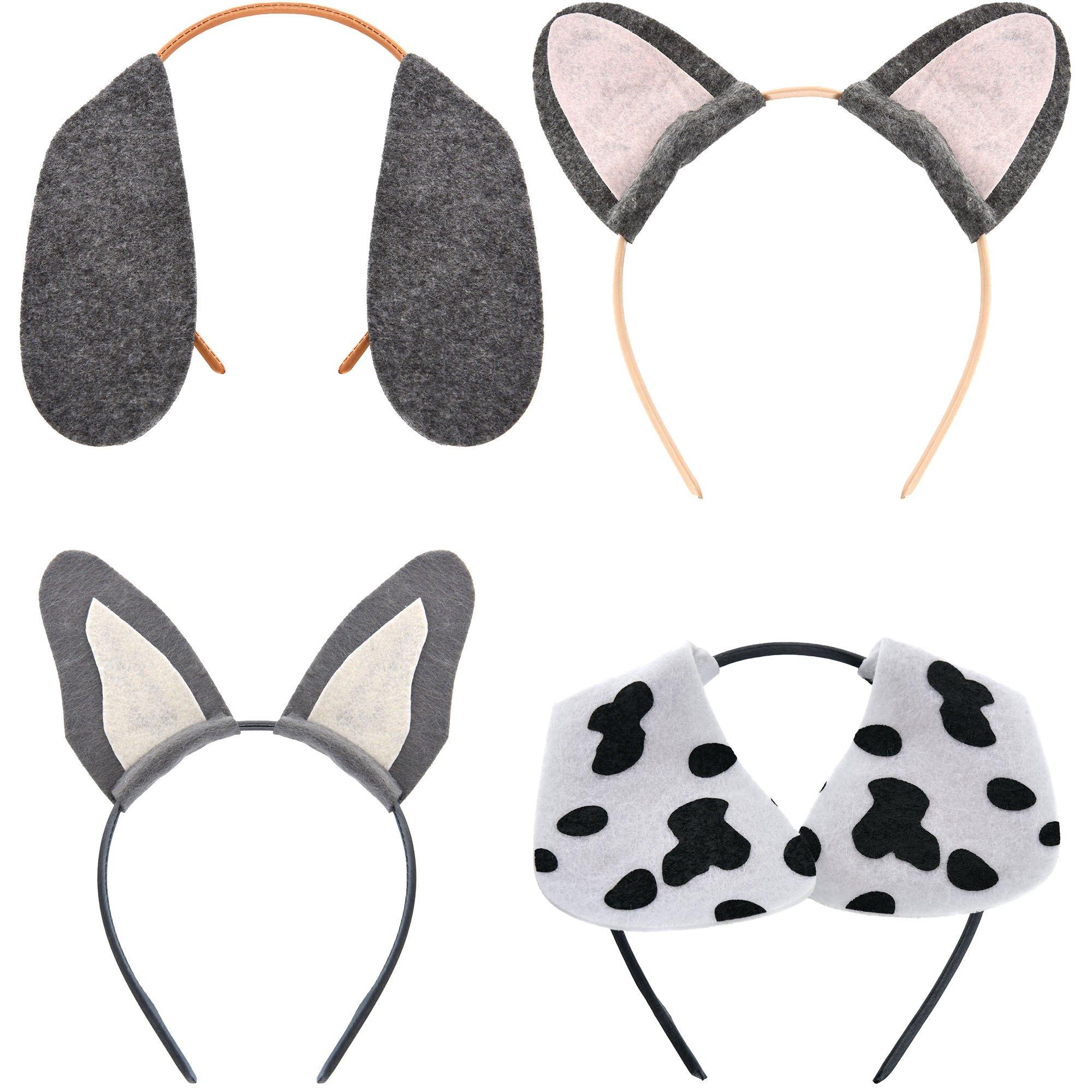 Pawsome Party Dog Ear Headbands. 4ct