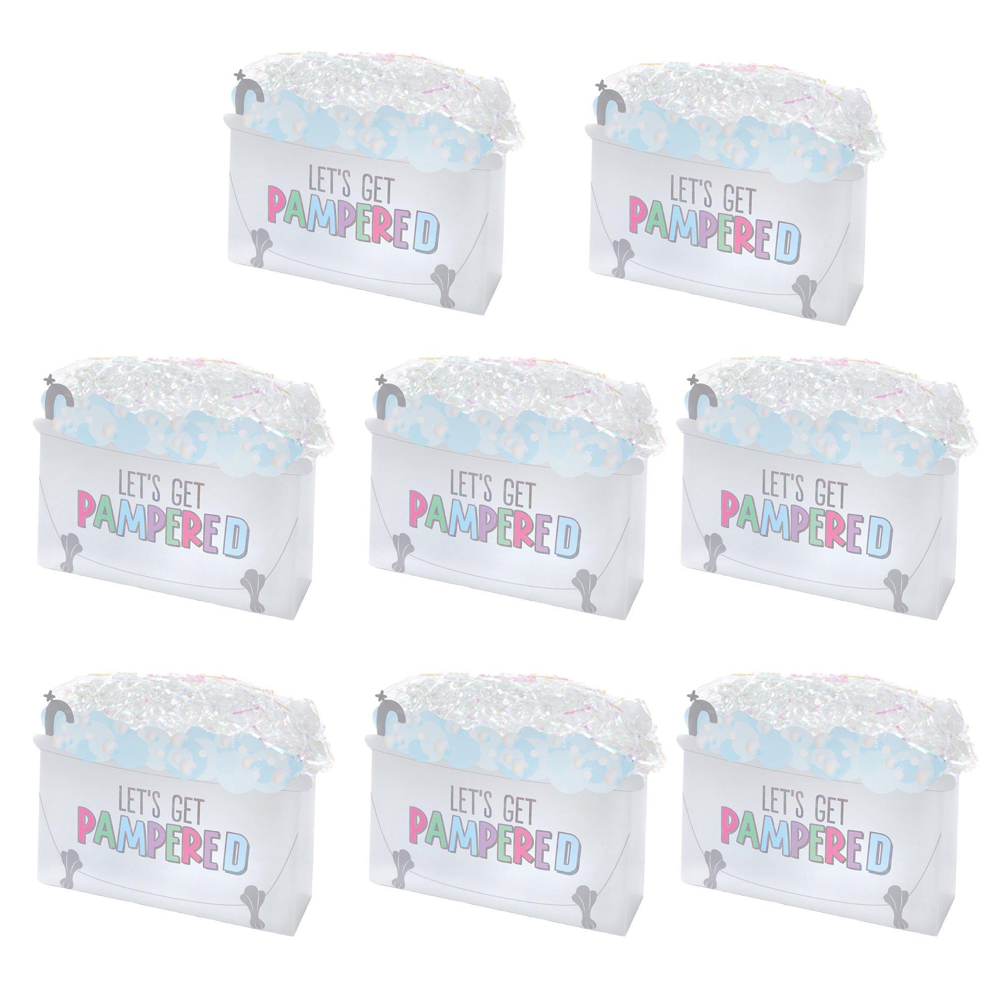 Bubble Bathtub Cardstock & Plastic Favor Boxes. 8ct - Spa Party