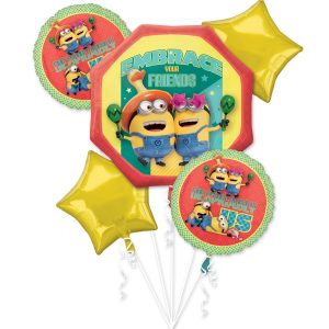 Minions Foil Balloon Bouquet. 5pc - Despicable Me 4