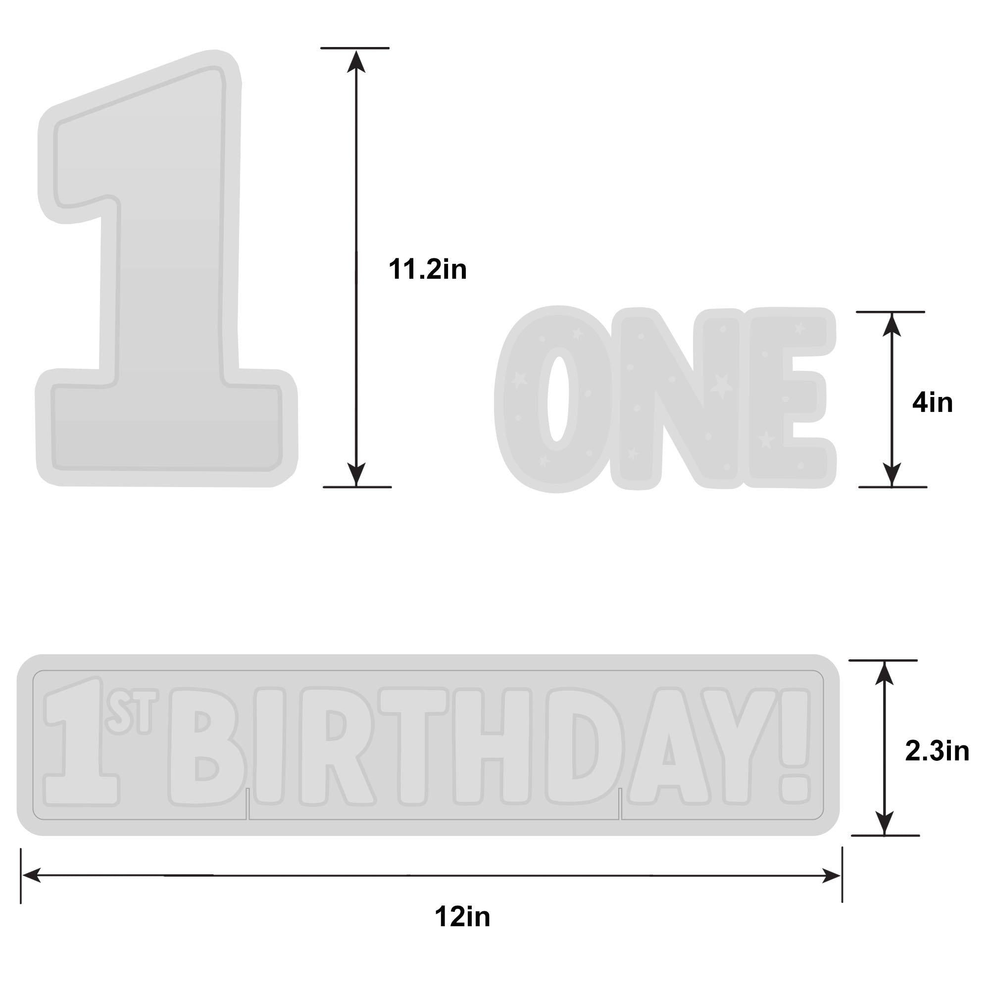 Pink 1st Birthday Cardstock Table Decorations. 4p - Image 2