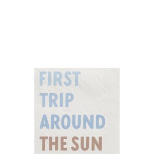 Blue 1st Birthday Paper Beverage Napkins. 5in. 16ct