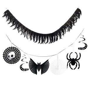 Spellbound Halloween Honeycomb & Tissue Banner Set. 8.5ft. 2pc
