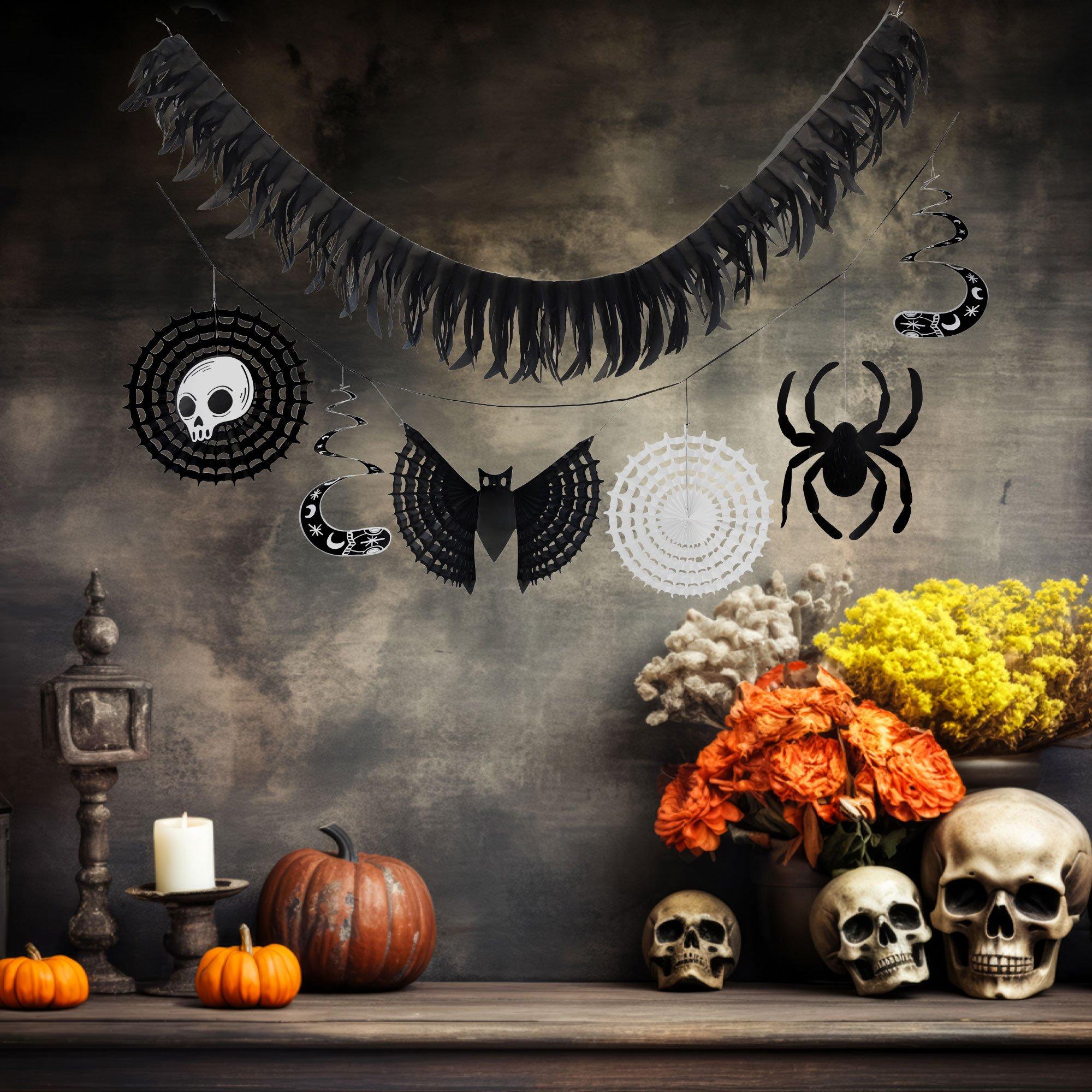 Spellbound Halloween Honeycomb & Tissue Banner Set. 8.5ft. 2pc - Image 4
