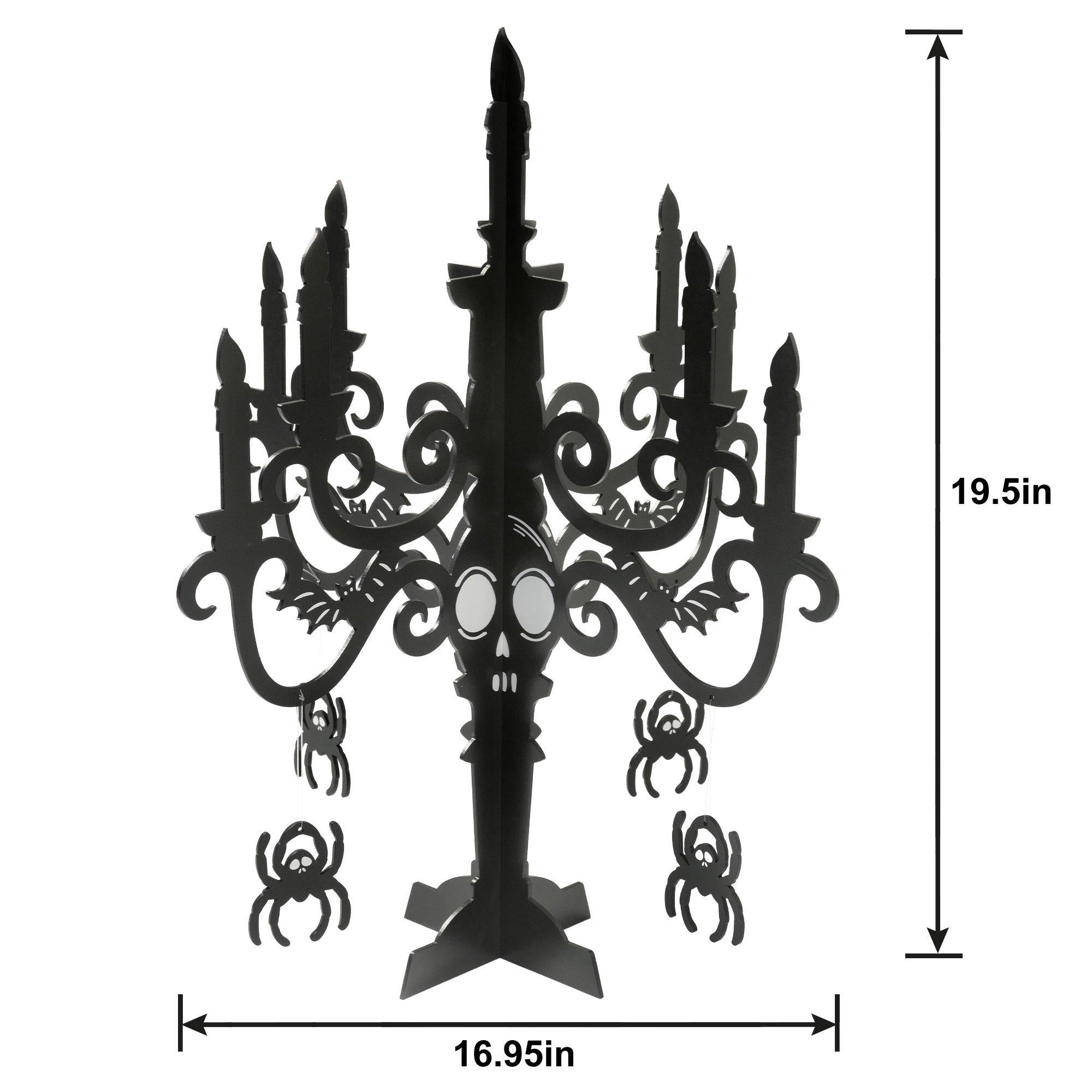 Black MDF Candelabra Decoration. 17in x 19.5in - Spellbound Halloween - Image 7