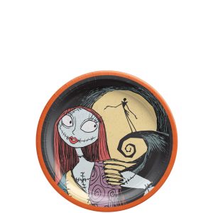 Sally & Spiral Hill Paper Dessert Plates. 6.75in. 18ct - The Nightmare Before Christmas