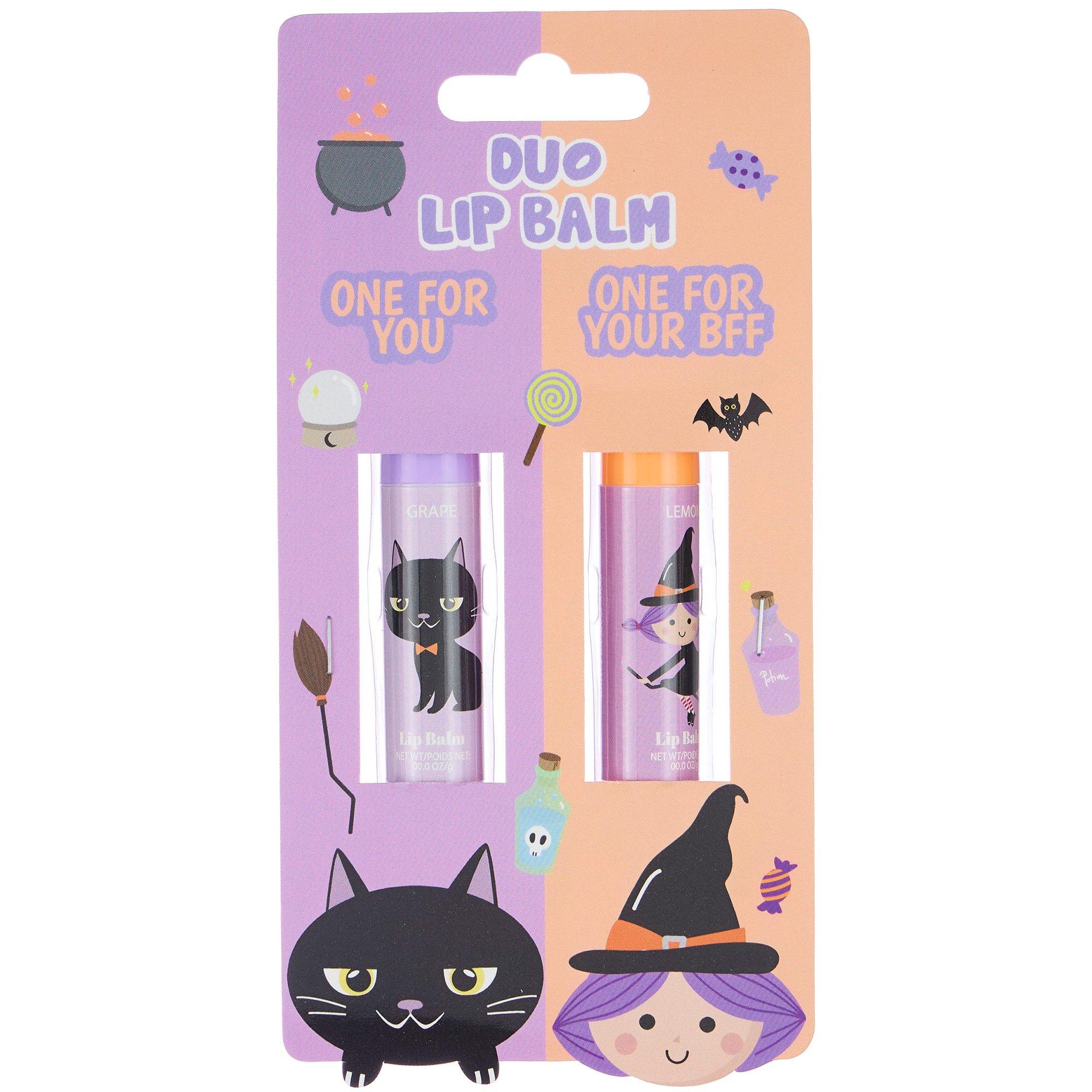 Cat & Witch Halloween Friendship Lip Balms. 2pc