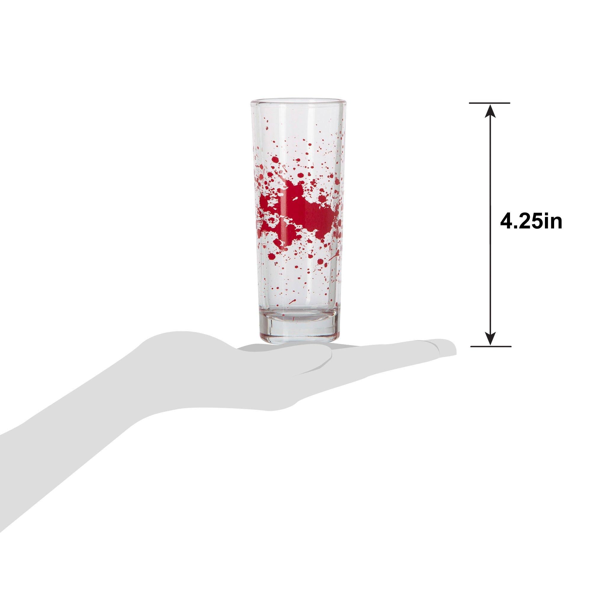 Blood Spatter Glass Shot Glasses. 2.2oz. 4ct - Image 3