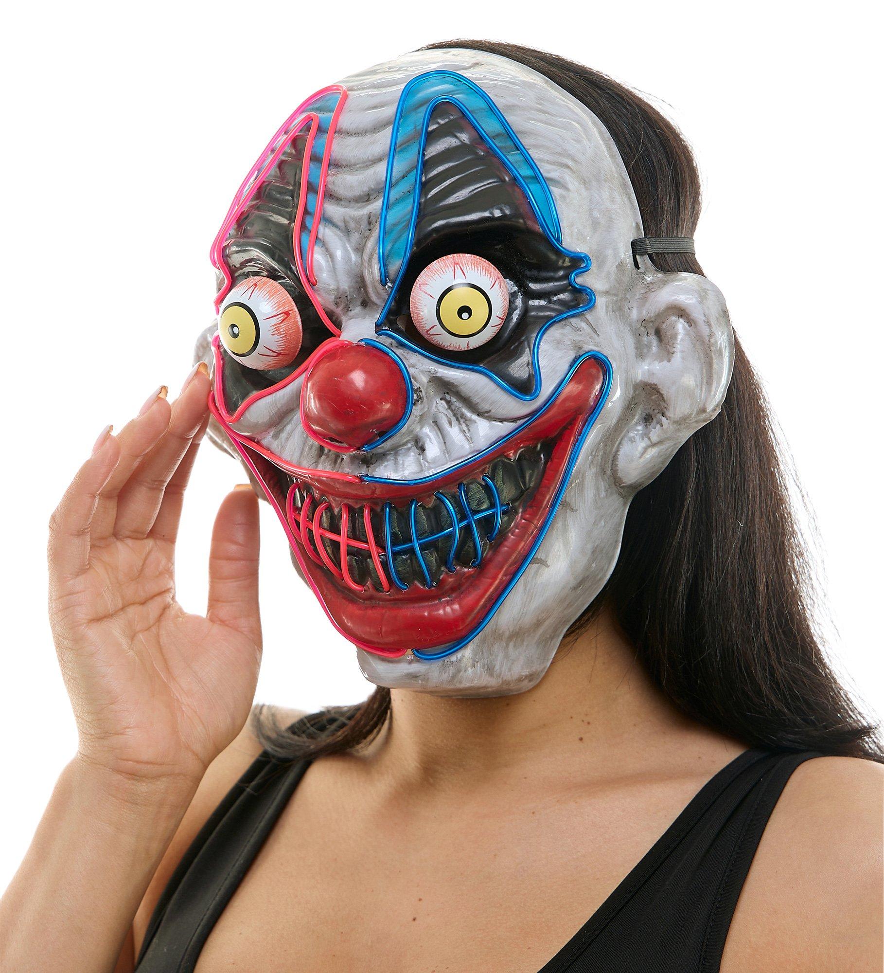 Adult Light-Up Bulging Eyes Clown Mask - Image 3