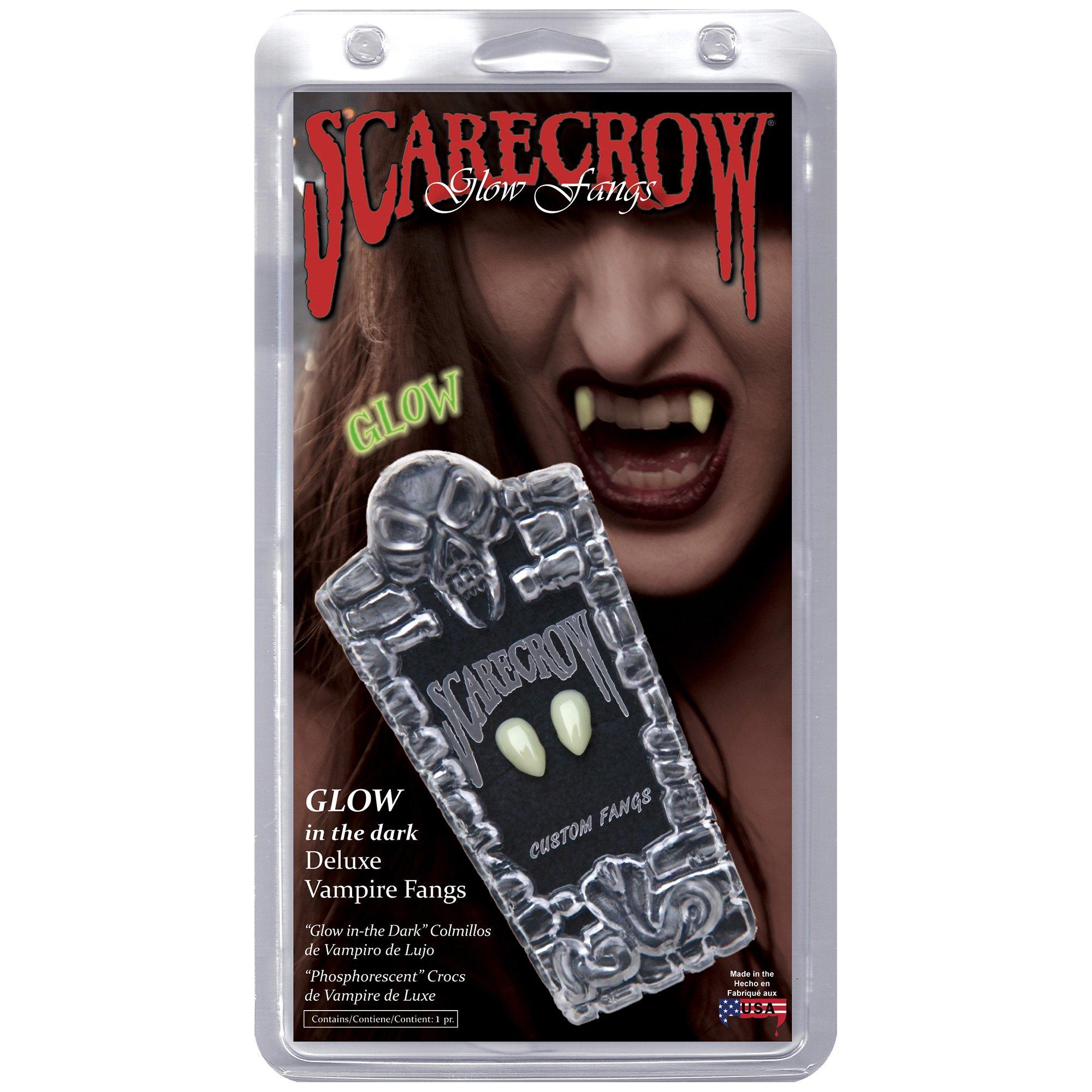 Scarecrow™ Glow-in-the-Dark Deluxe Vampire Fang Set. 14mm. 2pc - Image 4