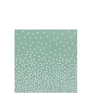 Mint Green Polka Dot Beverage Napkins. 5in. 20ct