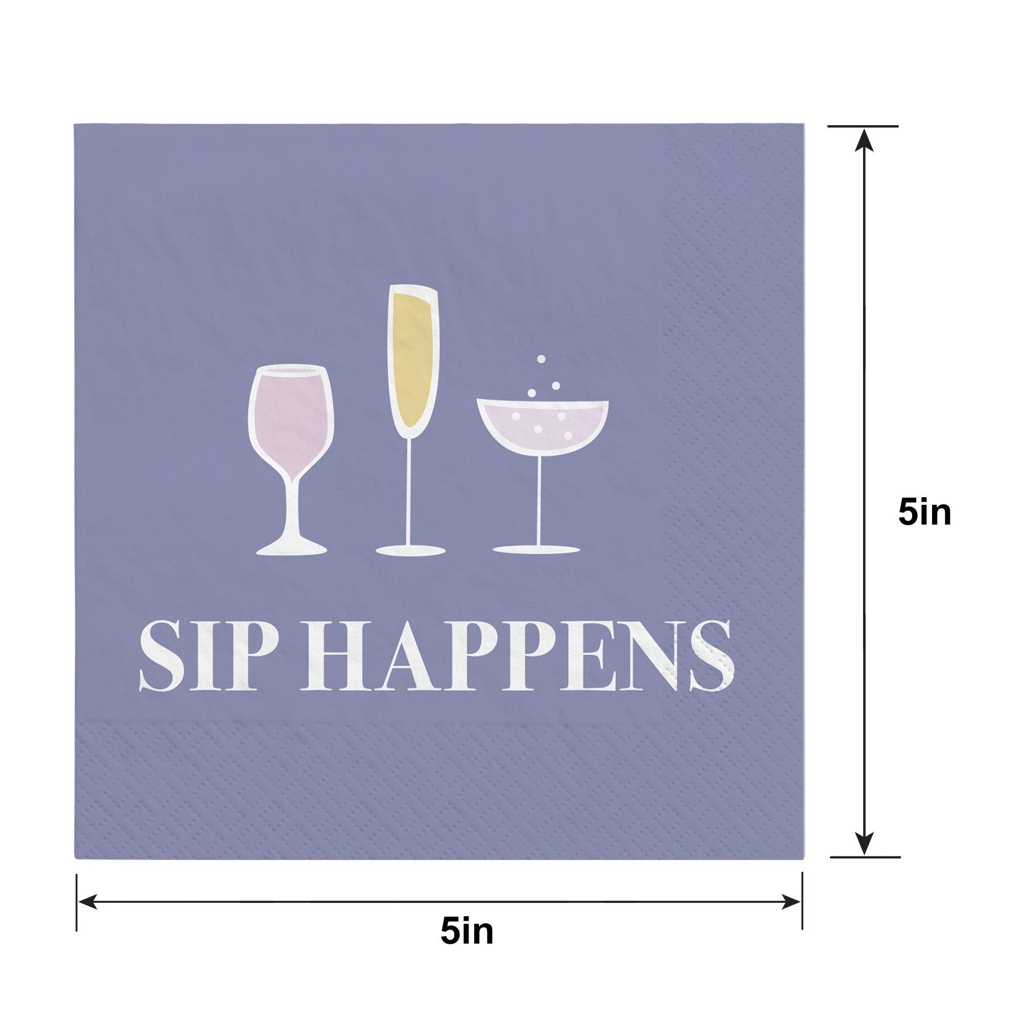 Sip Happens Beverage Napkins. 5in. 20ct - Image 2