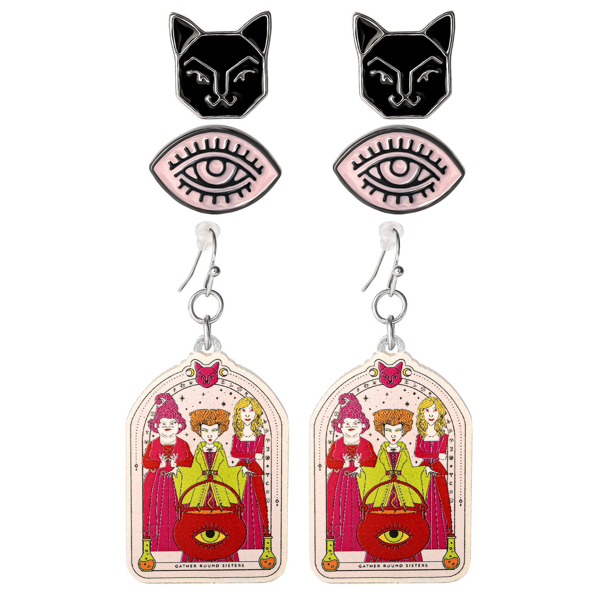 Hocus Pocus Earring Set. 3 Pairs