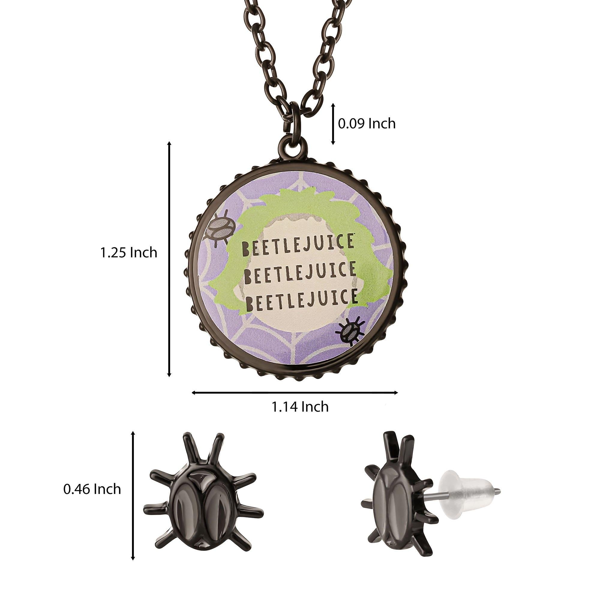 Beetlejuice Necklace & Stud Earring Jewelry Set - Image 3