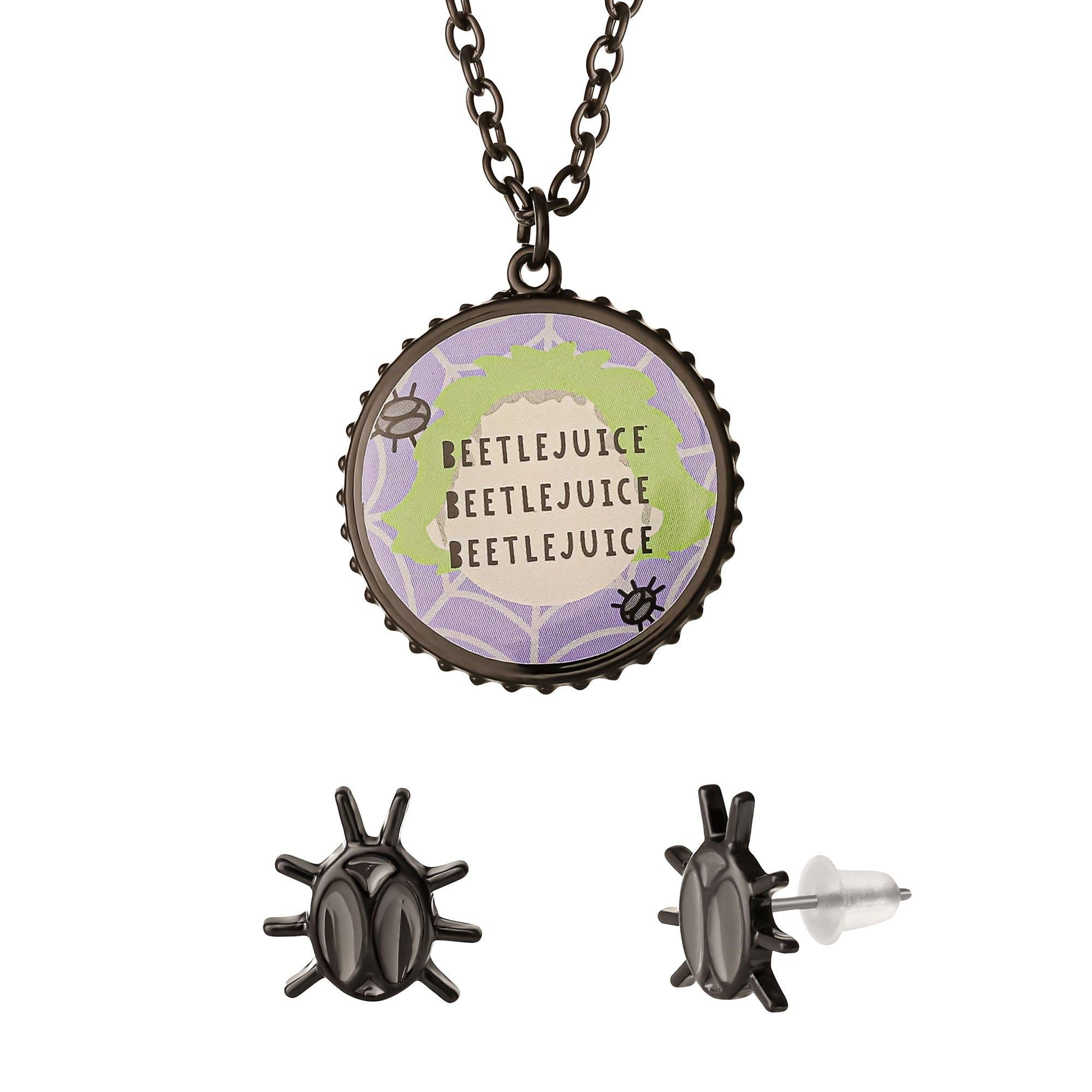 Beetlejuice Necklace & Stud Earring Jewelry Set - Image 5