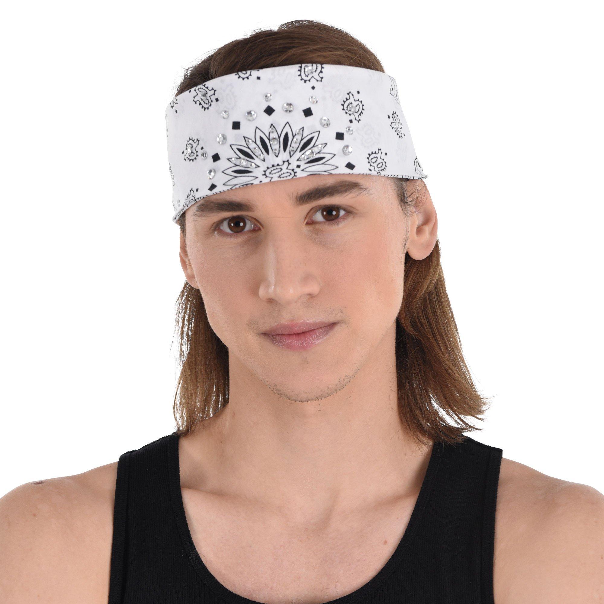 90s Rhinestone White Bandana - Image 2