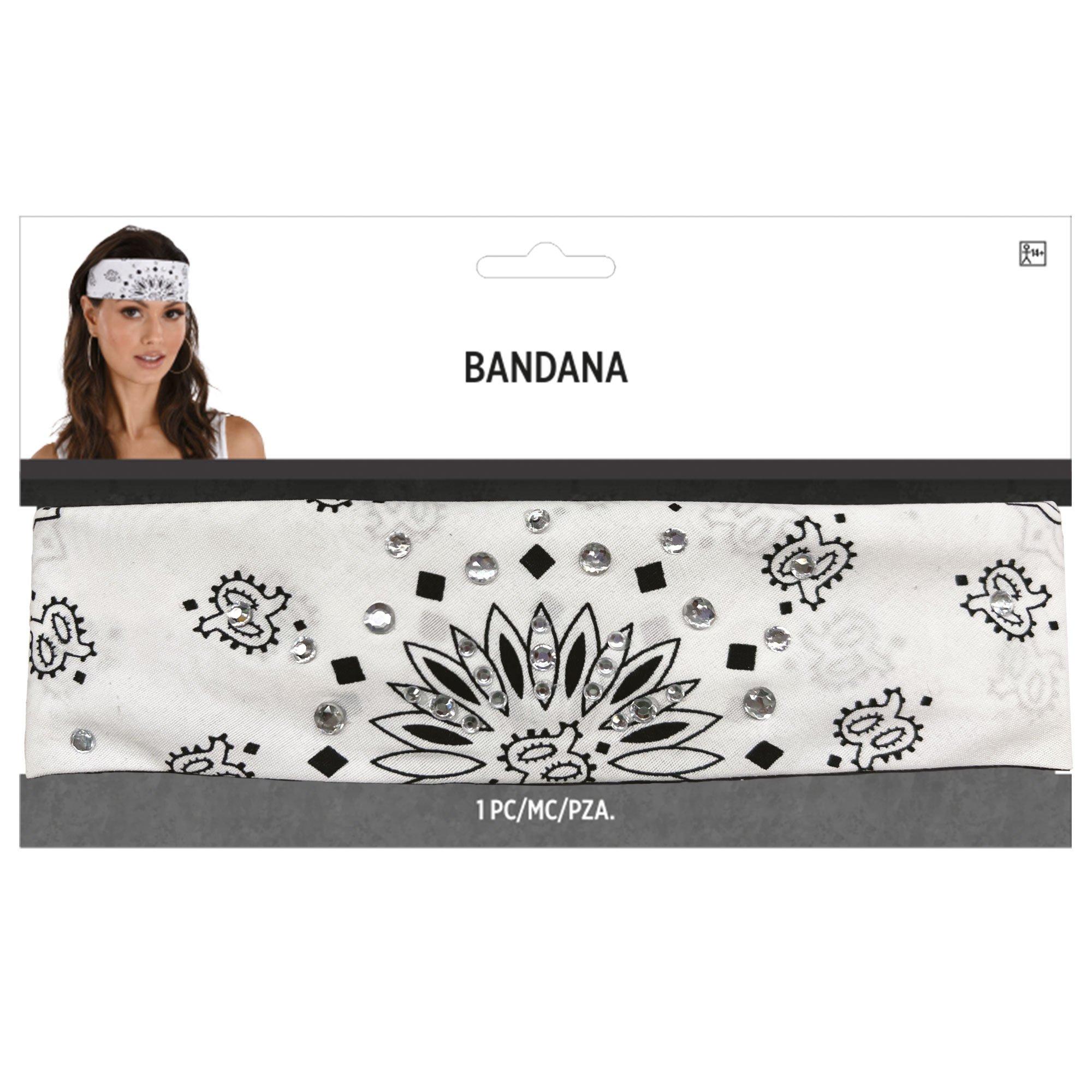 90s Rhinestone White Bandana - Image 6