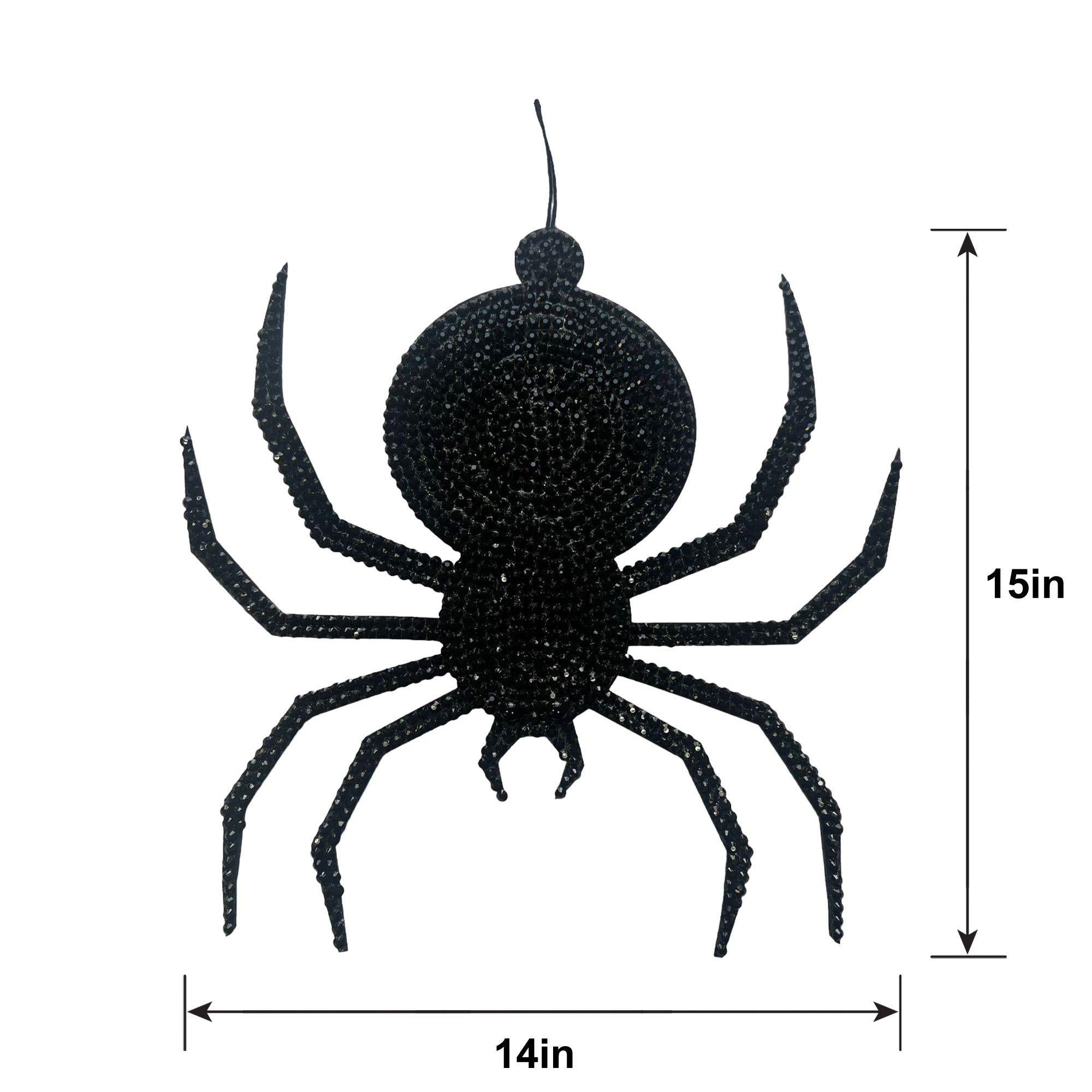 Rhinestone Spider Hanging Decoration. 15in x 14in - Image 3
