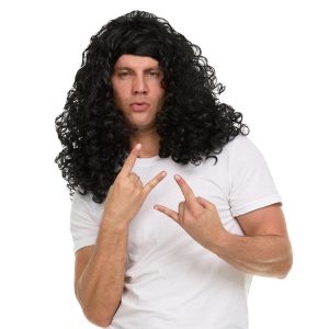 Adult Curly Black Headbanger Wig