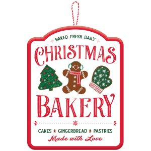 Christmas Bakery MDF Hanging Sign. 14in x 18in - Cocoa Bar