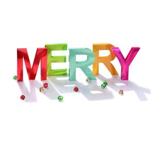 Merry Everything Cardstock Centerpiece Kit. 8in. 5pc
